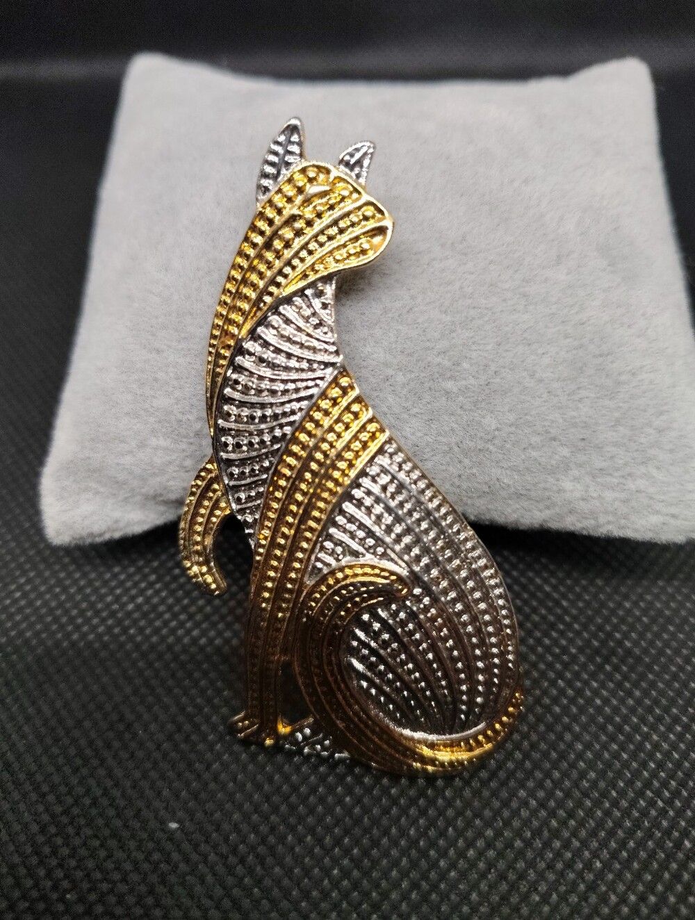 Gold & Silver Tone Siamese Cat Brooch